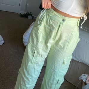 urban outfitters lime green cargo pants!!